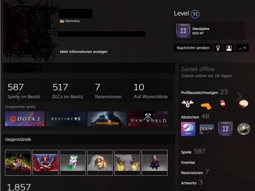 Spiele account mit fast - fast, 600